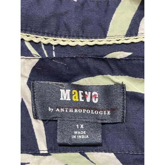 Anthropologie Ruffled Floral Shirt Dress Size 1X - Picture 9 of 10